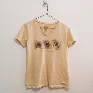 Life is Good Yellow Floral “Grow Your Own Way” Tee